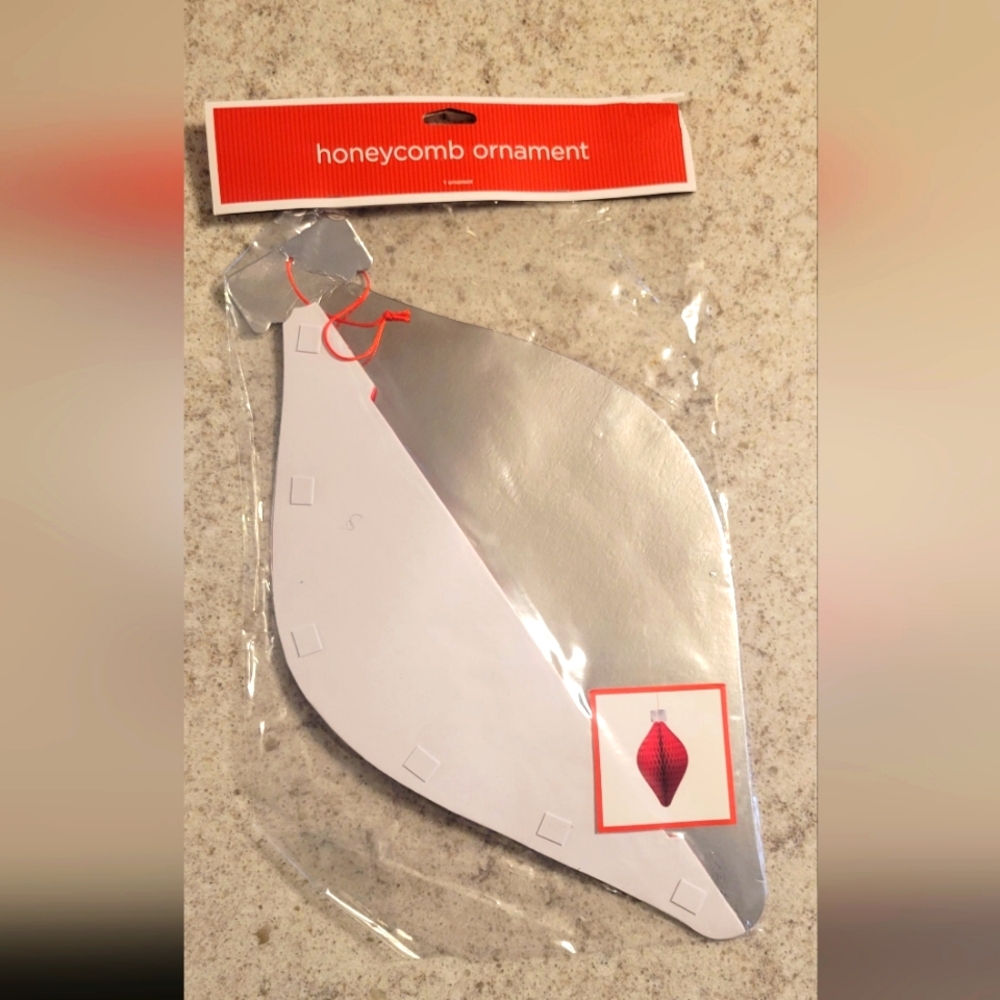 Honeycomb 18 in Christmas Hanging Paper Ornament, NWT